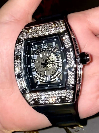 ShadowForge® 42MM – Iced Skeleton Black Edition